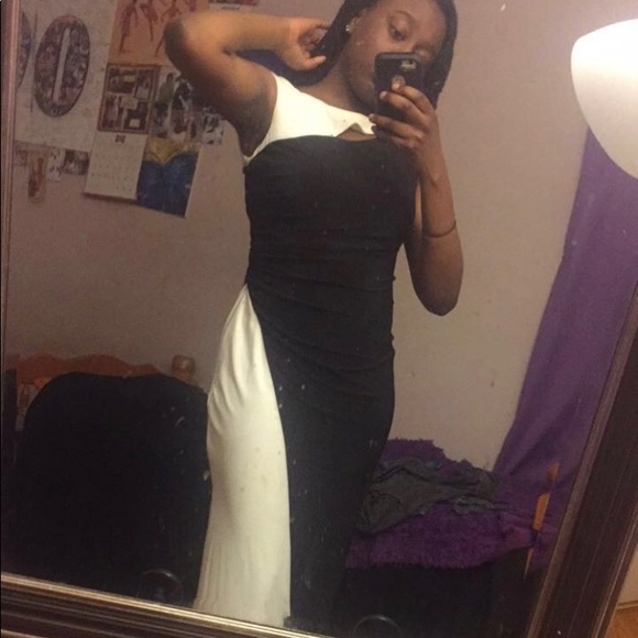 Black and White Prom Gown - Picture 1 of 3